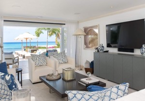 Four bedroom beachfront villa situated on the powered sands of Fitts Village in Barbados
