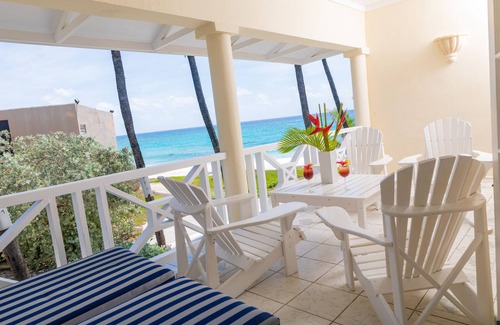 Silver Sands Apartment | Beachfront 2 bedroom apt. No. 2 right one the white sand beach of Silver Sands