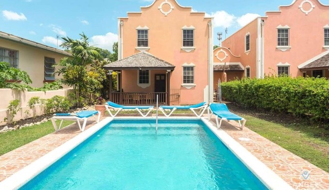Spacious Getaway with Private Pool & Walk to Beach in Oistins