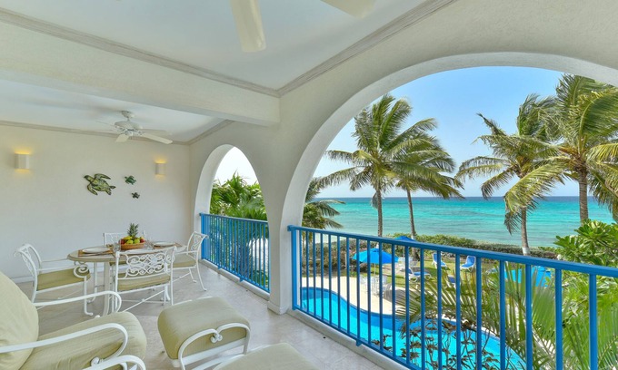 Oistins Condo | #201 Oceanview beachfront Maxwell Beach Villas