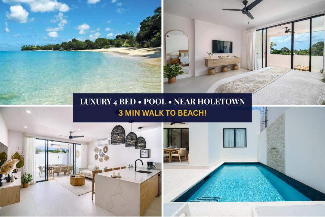 Lower Carlton Apartment | Walk to Beach, NEW LUX 4BD Villa & Pool! Near Holetown