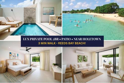 New Stylish 2BR Villa Walk to Beach Pool in Saint James